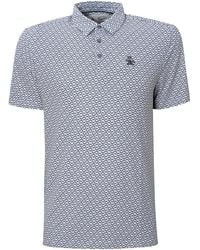 Original Penguin - Geometric Print Short Sleeve Heritage Golf Polo Shirt In Quiet Shade - Lyst