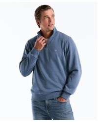 Original Penguin - Sticker Pete Quarter Zip Sweatshirt In Copen Blue - Lyst