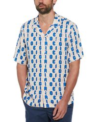 Original Penguin - Embroidered Pete Short Sleeve Shirt With Camp Collar In Bright White - Lyst