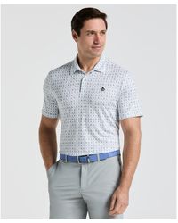 Original Penguin - 19th Hole Windowpane Novelty Printed Golf Polo Shirt In Bright White - Lyst