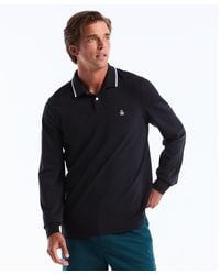 Original Penguin - Sticker Pete Tipped Long Sleeve Polo Shirt In Dark Sapphire - Lyst