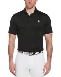Original Penguin - Original Block Design Golf Polo Shirt In Caviar - Lyst