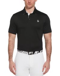 Original Penguin - Original Block Design Short Sleeve Golf Polo Shirt In Caviar - Lyst