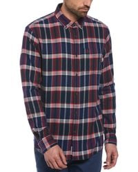 Original Penguin - Ecoverotm Blend Plaid Flannel Shirt In Dark Sapphire - Lyst