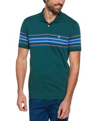 Original Penguin - Chest Stripe Interlock Polo Shirt In June Bug - Lyst