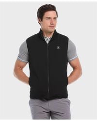 Original Penguin - Mixed Media Reversible Fleece Golf Gilet In Caviar - Lyst