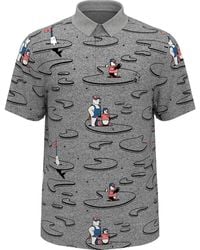 Original Penguin - Oxford Polar Pete Print Golf Polo Shirt In Quiet Shade - Lyst
