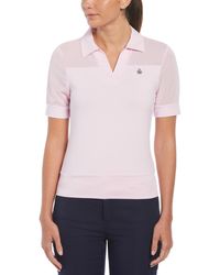 Original Penguin - Women's Mesh Blocked Half Sleeve Golf Polo Shirt In Gelato Pink - Lyst