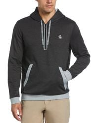 Original Penguin - Earl Colour Block Golf Hoodie In Dark Caviar Heather - Lyst