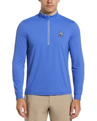 Original Penguin - Technical Earl 1/4 Zip Golf Sweater In Amparo Blue - Lyst