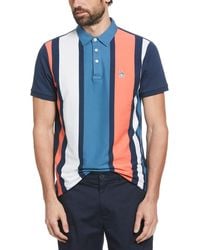 Original Penguin - Plus Size Vertical Stripe Polo Shirt In Dress Blues - Lyst