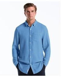 Original Penguin - Waffle Dobby Shirt In Copen Blue - Lyst