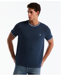 Original Penguin - Jacquard Honeycomb Texture T-shirt In Sargasso Sea - Lyst