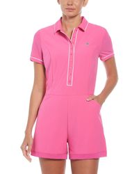 Original Penguin - Women's Veronica Short Sleeve Golf Romper In Cheeky Pink - Lyst