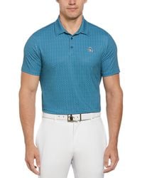 Original Penguin - Allover Pete Print Short Sleeve Golf Polo Shirt In Corsair - Lyst