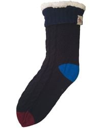 Original Penguin - Cable Knit Slipper Socks In Black - Lyst