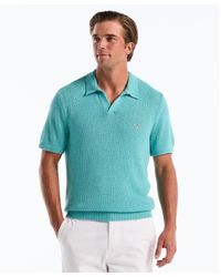 Original Penguin - Textured Johnny Collar Sweater Polo In Aquarelle - Lyst