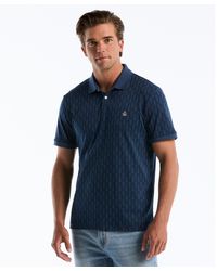 Original Penguin - Bottles Print Polo In Sargasso Sea - Lyst