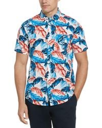 Original Penguin - Ecoverotm Blend Leaf Print Shirt - Lyst