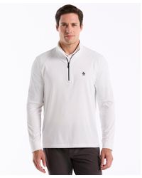 Original Penguin - Mixed Media Quarter Zip Golf Pullover In Bright White - Lyst