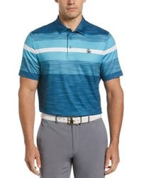 Original Penguin - Colour Block Engineered Marl Stripe Golf Polo Shirt In Corsair - Lyst