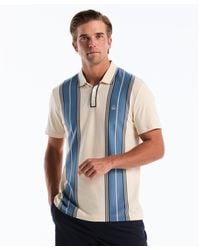 Original Penguin - Jacquard Vertical Stripe Polo Shirt In Birch - Lyst