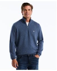 Original Penguin - Lambswool Quarter Zip Sweater In Sargasso Sea - Lyst