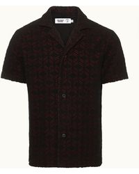 Orlebar Brown - Automobili Lamborghini Hexagon Jacquard Relaxed Fit Capri Collar Cotton Shirt - Lyst