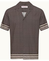 Orlebar Brown - Truffle Geo Floral Print Relaxed Fit Capri Collar Shirt - Lyst