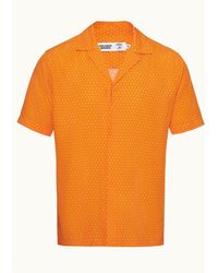 Orlebar Brown - And Automobili Lamborghini Hexagon Print Relaxed Fit Capri Collar Shirt - Lyst