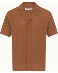 Orlebar Brown - Relaxed Fit Capri Collar Linen Shirt Woven - Lyst