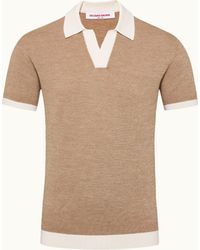 Orlebar Brown - Tailored Fit Contrast Texture Merino Polo Shirt - Lyst