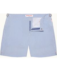 Orlebar Brown - Mid-Length Seersucker Stripe Swim Shorts - Lyst
