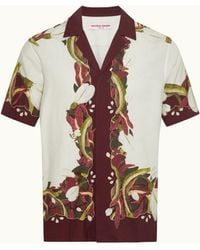 Orlebar Brown - Relaxed Fit Linen Capri Collar Orchis Print Shirt - Lyst