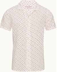 Orlebar Brown - Sand Logo Print Classic Fit Capri Collar Shirt For - Lyst
