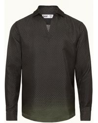 Orlebar Brown - Automobili Lamborghini Degrade Hexagon Print Relaxed Fit Overhead Certified Silk Shirt - Lyst