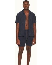 Orlebar Brown - Night Iris Atom Jacquard Classic Fit Cotton Towelling Sweat Shorts - Lyst
