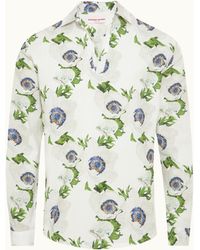 Orlebar Brown - Relaxed Fit Open Resort Placket Coronaria Print Seersucker Shirt - Lyst