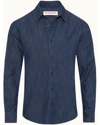 Orlebar Brown - Tailored Fit Classic Collar Lightweight Denim Shirt - Lyst