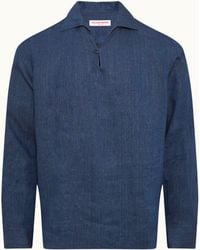Orlebar Brown - Dark Luxury Linen Long Sleeve Shirt - Lyst