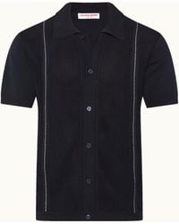 Orlebar Brown - Dark Stripe Knitted Cotton Shirt - Lyst