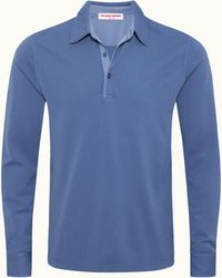 Orlebar Brown - Dark Garment Dyed Pique Polo Shirt - Lyst
