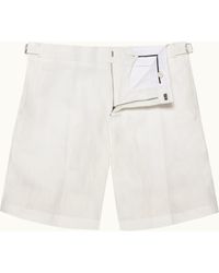 Orlebar Brown - Tailored Fit Washed Italian Linen Shorts - Lyst