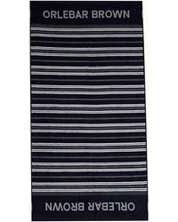 Orlebar Brown Neville Towelling Blue/white/navy Stripe Cotton Towel