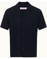 Orlebar Brown - Relaxed Fit Capri Collar Open Weave Italian Cotton Shirt - Lyst