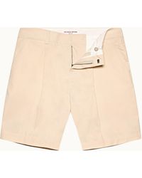 Orlebar Brown - Pleated Cotton Shorts Designer Shorts - Lyst