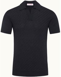 Orlebar Brown - Tailored Fit Silk And Cotton Blend Jacquard Polo Shirt - Lyst