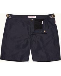 Orlebar Brown - Mid-Length Tape Stripe Linen Blend Swim Shorts - Lyst
