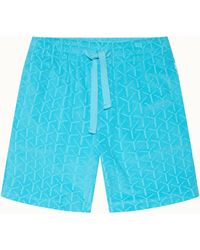 Orlebar Brown - And Automobili Lamborghini Geometric Jacquared Towelling Sweat Shorts - Lyst