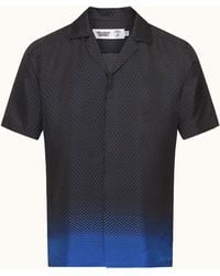Orlebar Brown - Automobili Lamborghini Degrade Hexagon Print Relaxed Fit Capri Collar Certified Silk Shirt - Lyst